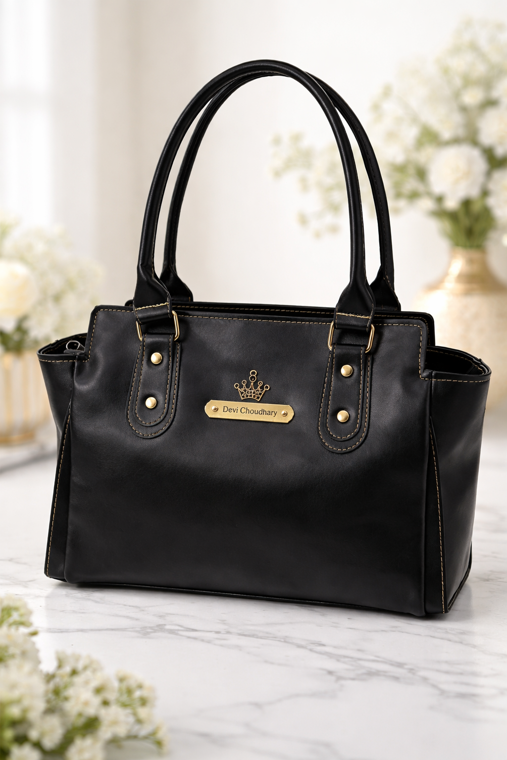 Personalized Leather Handbag for Women - Image 2